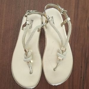 Michael Kors gold rope sandals